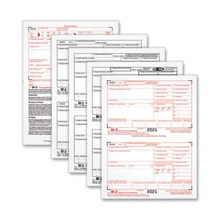 Tops Business Forms TOPS, W-2 Tax Forms, 4-Part, 5 1/2 X 8 1/2, Inkjet/laser, 50 W-2s & 1 W-3 22990